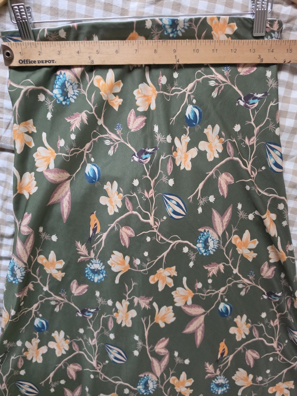 Urban Outfitters Olive Green Floral A-Line Midi Skirt - Picture 4 of 8